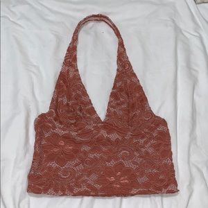 Kimchi Blue Lace Halter Crop Top, S